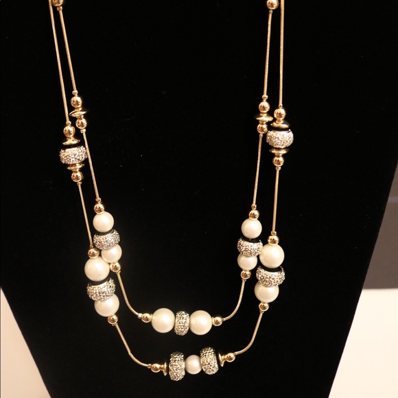 New w tags Dillard’s pearl & silver layer necklace - Picture 5 of 8